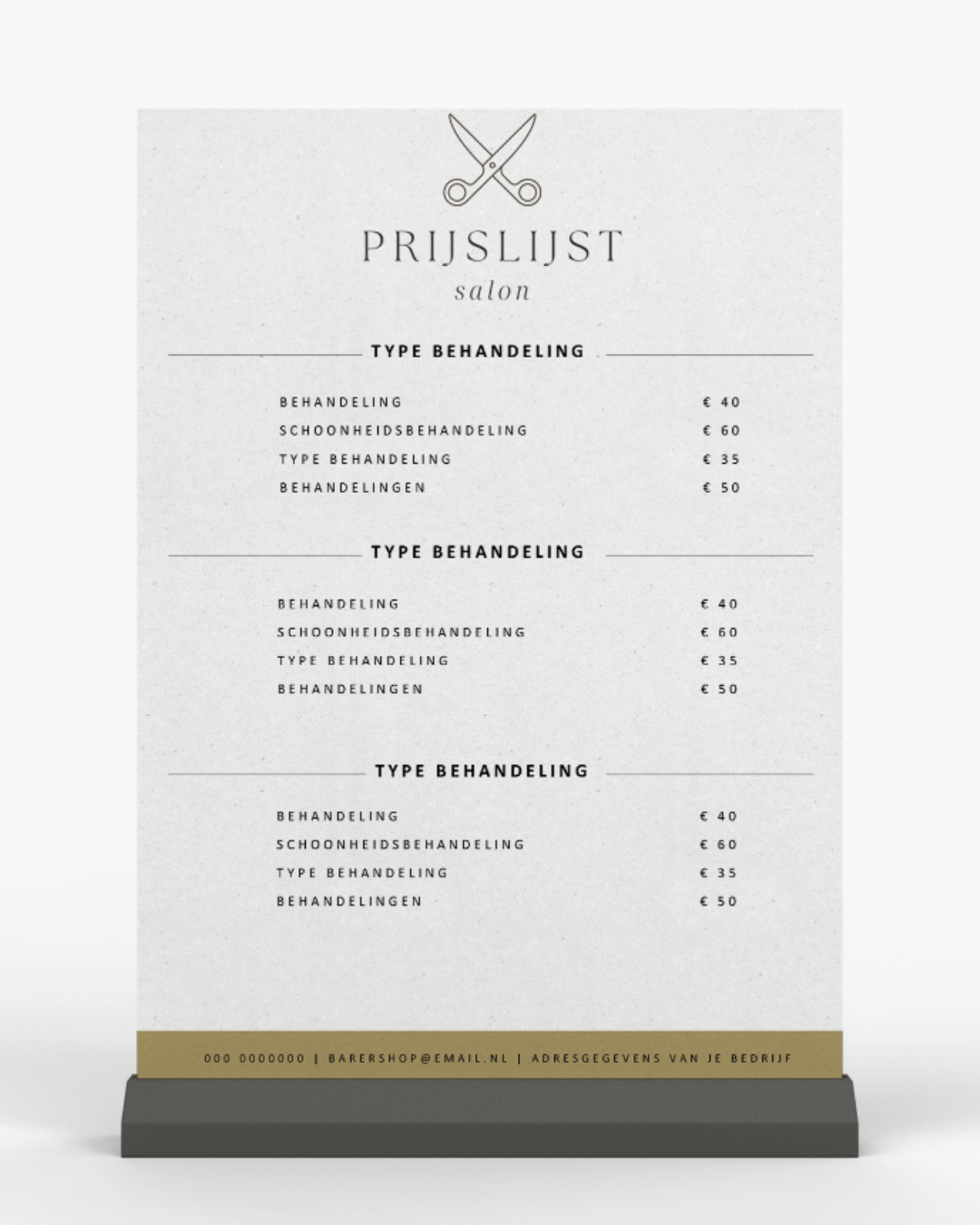 kappers prijzenlijst